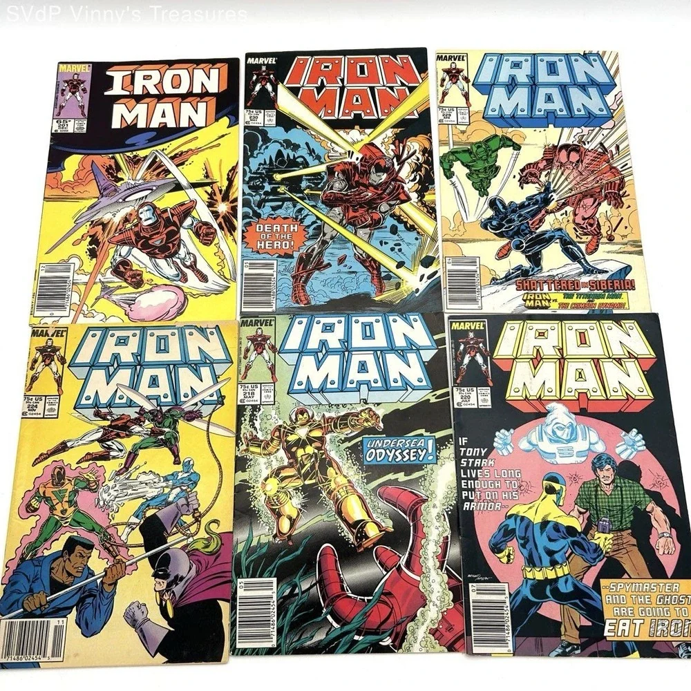 Iron Man Comic Lot 7 Issues Marvel 1980s Copper Age Superhero Mixed Run